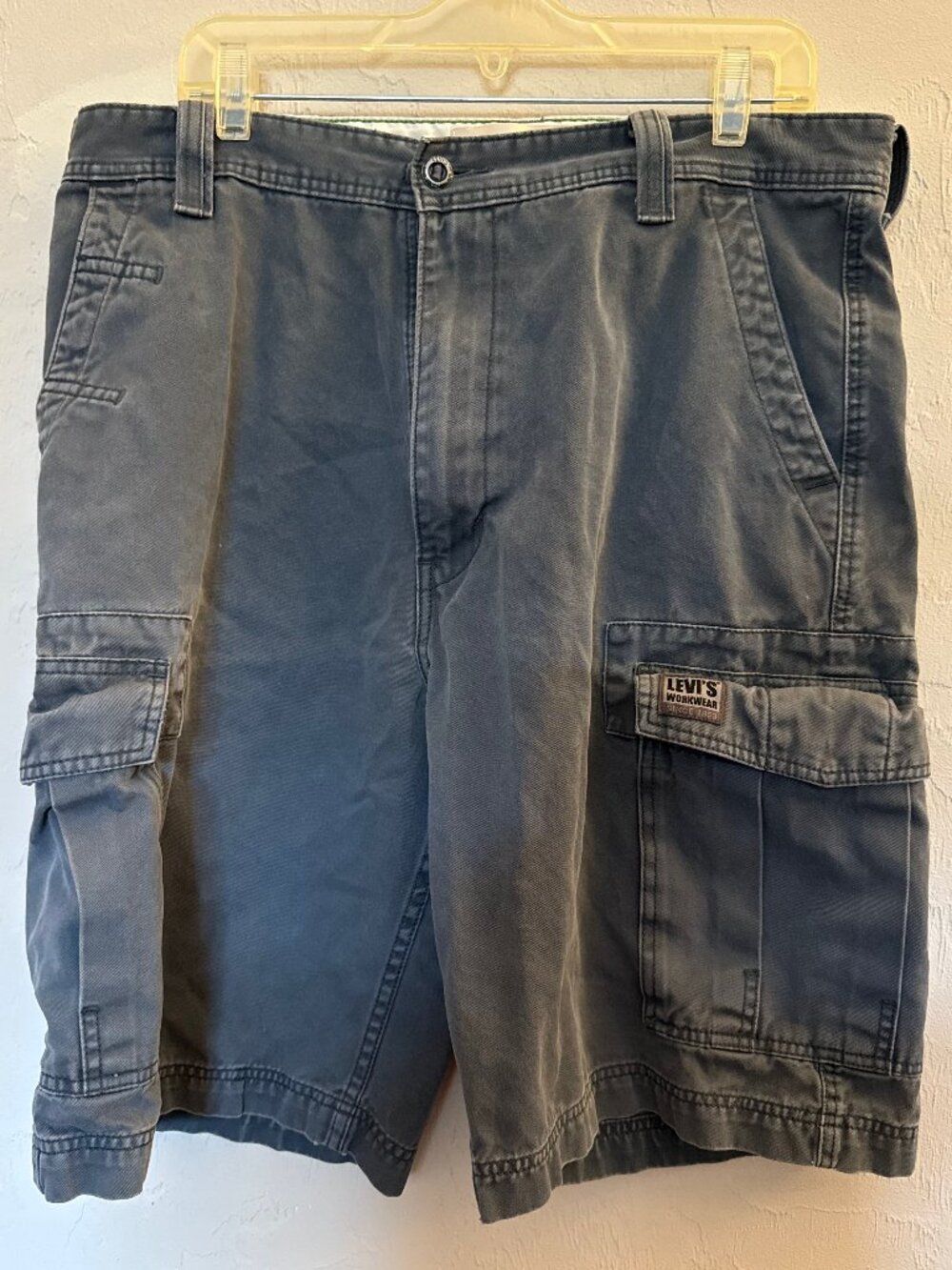 Levi's Workwear Men's 36 Cargo Shorts Gray Cotton Baggy Utility Y2K